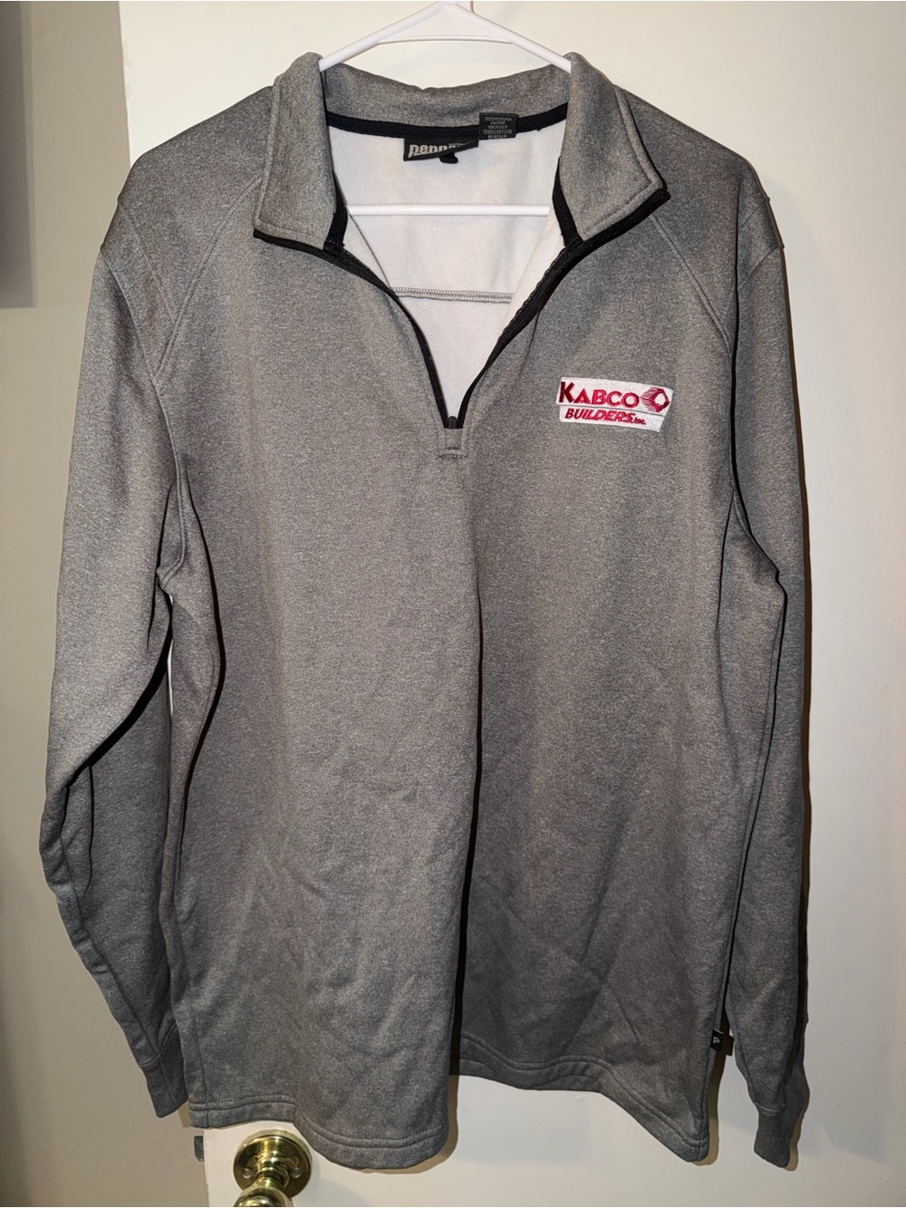 Kabco Builders Men's Gray Quarter-Zip Pullover Sweater